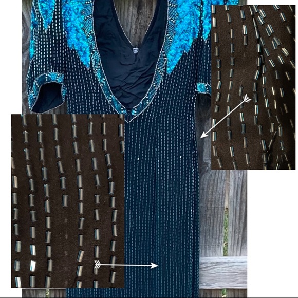 Vintage, stunning beaded/ sequin formal gown. Size 4. Alyce Designs circa 1992 - Picture 16 of 16